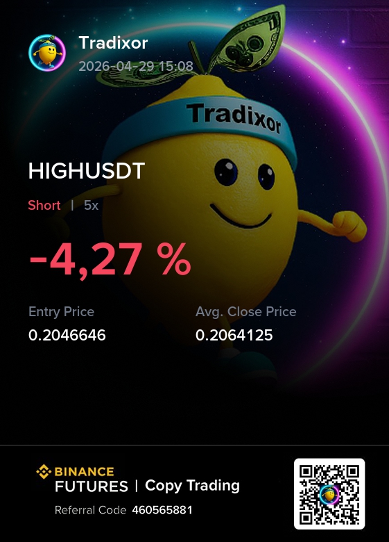 tradixor's tweet photo. -4.27% is just a step back before a new impulse.

💭 The key is analysis and growth, not emotions.

🍋 Join Tradixor CopyTrading to learn about systematization.

🔗 Binance Copy Trading Link: https://t.co/XQ1vwBwgJk

#CryptoSignals #TradingCommunity #TradixorJournal https://t.co/jG9ZWsnN0d