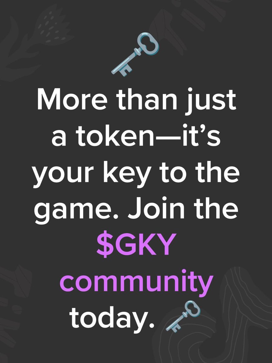 Gamekeytoken's tweet photo. More than just a token—it’s your key to the game. Join the $GKY community today. 🗝️
#GKY #p2E https://t.co/517EV7nXJ8