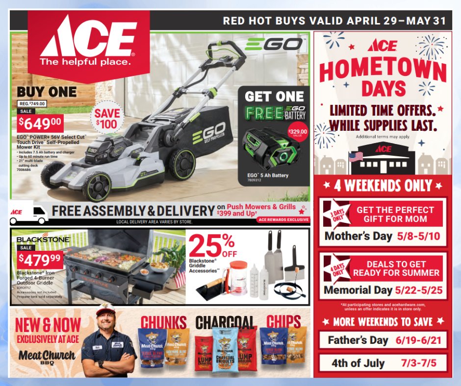 jbkhardware's tweet image. New deals are here! 🛠️ Don't miss out on this month’s top savings. Visit today and upgrade your projects!
#AceHardware #DealsNow #JBKHardware #SupportLocal #RedHotBuy #Savings