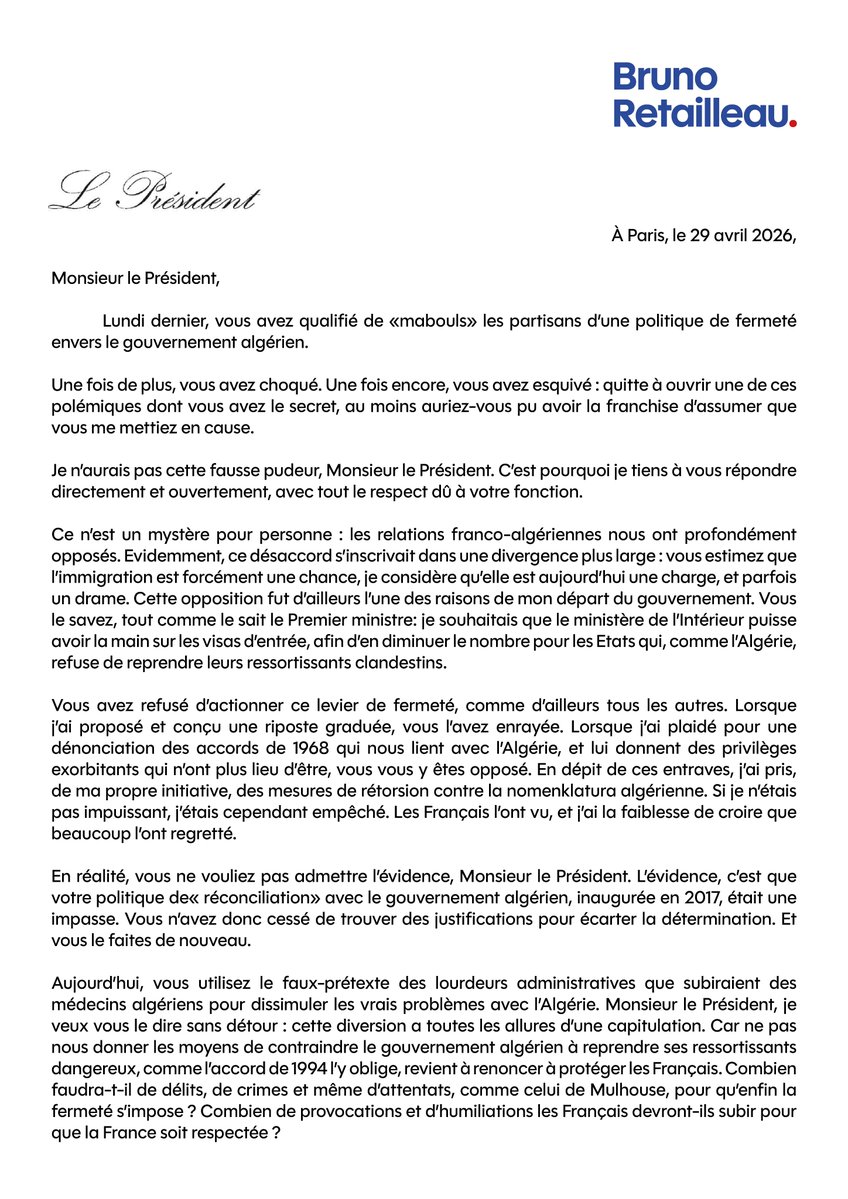 Bruno Retailleau tweet media