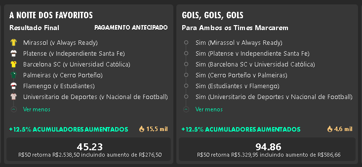 bhbr01's tweet photo. Vou fazer duas apostas: uma na Noite dos Favoritos e nos Gols e Gols

ODDS 45 E ODDS 94

Todas Noites dos Favoritos são dificeis se tratando de futebol Sul-americano - por isso, coloque pouco sempre! Por ex. 0.10u/0.05u https://t.co/UWzdhKTSw7
