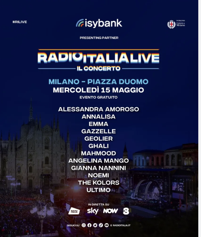 Milano - PiazzaDuomo - 15 maggio 2026, Radio Italia live Il Concerto, con Noemi! #Noemi #Noemiofficial <a href="/Arca_di_Noemi/">Noemi Official Fan Club</a> #radioitalia