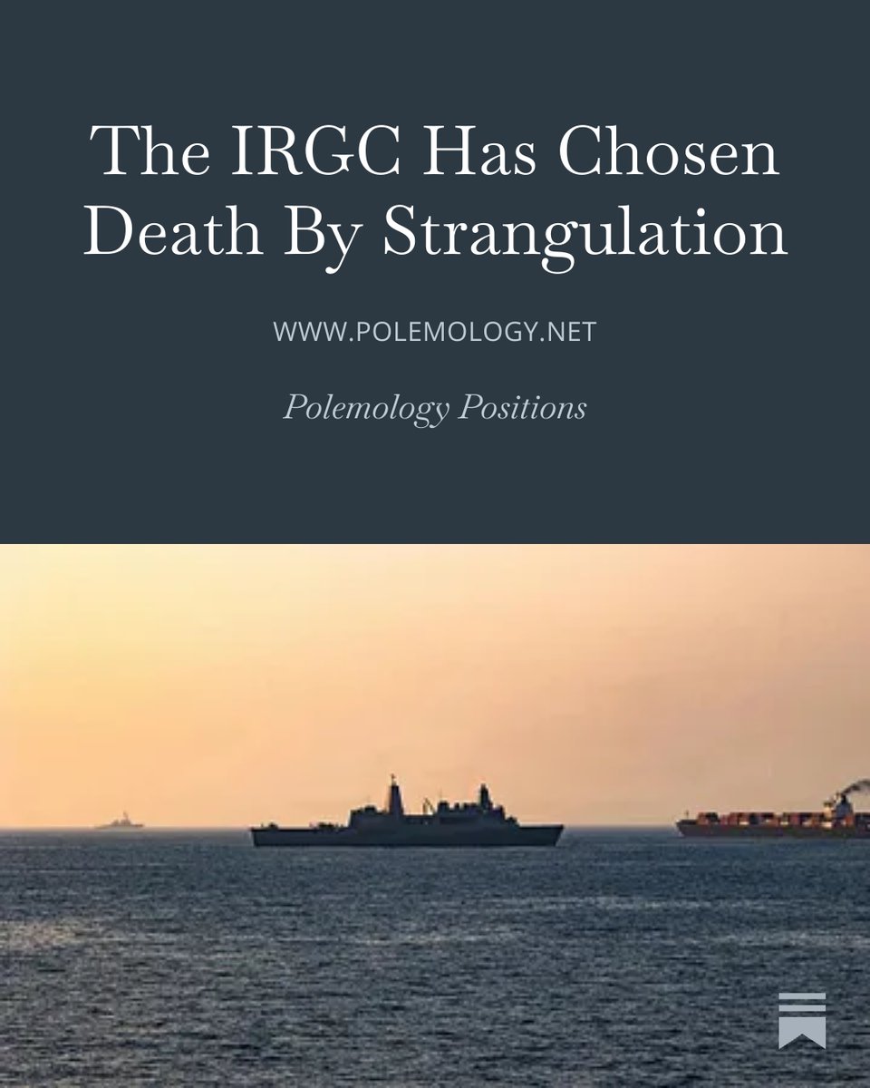 PolemologyFix's tweet photo. If surrender is not an option for Iran, then the annihilation of Iran’s economy — which is dominated by the IRGC — absolutely is an option for the United States and Israel. Link below ⤵️⤵️⤵️ https://t.co/IMmk2KN3eK