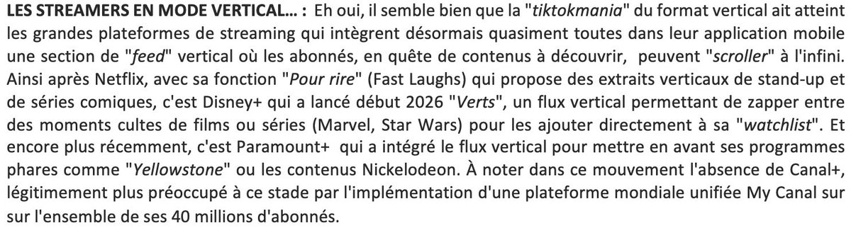 RieuTerence's tweet image. MEDIA INSIDE, la chronique hebdo de Térence de Rieu : Les 5 infos “Hors Cadre” d’Avril 2026 : 
1️⃣ LES STREAMERS EN MODE VERTICAL… 
Mercredi 7h45/19h45@CROONER RADIO Dab+ &amp;amp; Réseaux sociaux  #digital #TV #television #streaming #media #Disney #Netflix #Paramount+ #Youtube