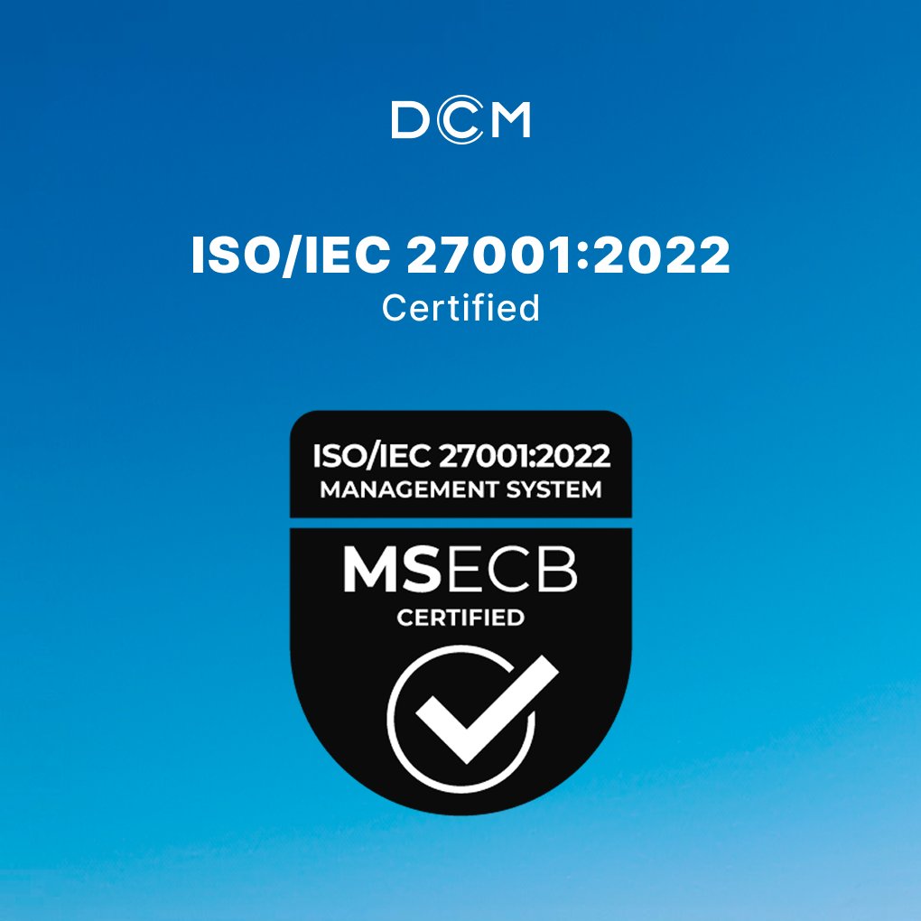 dcm_systems's tweet photo. @dcm_systems has completed ISO/IEC 27001:2022 certification

The certification validates our approach to information security across internal processes, infrastructure, and data management

It is assessed through regular external audits and ongoing controls

A consistent way to ensure security standards are applied and maintained