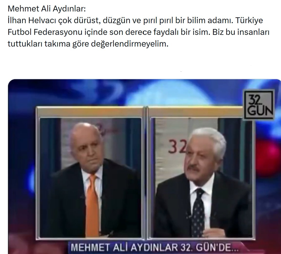 DegajSportscom's tweet photo. Mehmet Aydınlar Analizi...  

1) Eğitimini burslu ve kendi imkanlarıyla yapıyor. Zengin bir aileden gelmiyor.  

2) Asıl mesleği muhasebecilik ve mali müşavirlik. Sanılanın aksine, sağlık sektöründen gelmiyor. Yatırım olarak Acıbadem'i satın alıyor ve buradan sağlık sektörüne giriyor.  

3) Bilimsel çalışmalara ve akademiye önem veriyor; üniversitesi var. Birçok röportajında bilimi ve akademisyenleri desteklediğini söylüyor. Çoğu kimse bilmez, akademideki h indeksi, Q1-Q2 dergileri jargonuna falan hakim.  

4) Acıbadem hisselerini 2011'de satarak esas servetini ediniyor. Malezyalı bir şirketle ortaklıkları ve iyi ilişkileri var.  

5) İlginç bir şekilde yüksek lisansını Galatasaray Üniversitesi'nde yapmış. Eşi de oradan mezun.  

6) 1992'de ANAP ile Bahçelievler Belediye seçimlerine giriyor, hem de çok az farkla kaybediyor. Seçimde ana rakibi Refah Partisi.  

7) Siyasetle işinin olmadığını, hiç sevmediğini ve 1992 seçimine bile kendisini zorla soktuklarını söylüyor.  

8) Malatya Arapgirli. Arapgir'e büyük yatırım ve hayır işleri yaptığı söyleniyor, örneğin şu anda şehir çarşısını tamamen yeniletiyormuş. Arapgil ilginç bir şekilde Malatya'daki nadir CHP'li belediyelerinden. (Malatyalılar doğrulasın).  

9) Fenerbahçe kadın voleybolunu avrupa ve dünya şampiyonu yaparken (o dönem büyük sükse olmuştu, sokaklarda ekranlar kurulmuştu) o senenin en iyi kadrosunu kurmuştu Naz Aydemir, Gamova, Nata Osmokrovic vs.  

10) Hatırladığımız kadarıyla takımdaki herkes MAA'yı abi gibi görüyor seviyordu.   

11) Damadı Mustafa Eröğüt BJK'li ve Fenerbahçe ile bir ilgisi olacağını sanmıyoruz (yorum)...   

12) En son seçimdeki yönetim listesine TBWA'nın CEO'su Cem Topçuoğlu vardı. TBWA kreatif ajanslar arasında en önde gelenlerden biridir. İletişim açısından önemli bir nokta. İlginç geldi.  

13) Yine galiba İlhan Ekşioğlu'nun kuzeni olan Dursun Ekşioğlu da yönetim listesindeydi.  

14) Düşünce ve aile yapısı olarak seküler muhafazakar bir yapısı var gördüğümüz kadarıyla.  

15) Önceki yönetim listesi "en yüksek ciroya sahip yönetim listesi" gibi görünüyor. Aziz Yıldırım kendisini TÜSİAD kadrosu kurmuşsun diye eleştirmiş. Haklı olabilir, asker ve dinamik yöneticiler de lazım.  

16) Örneğin P&G CEO'su Tankut Turnaoğlu da listedeydi. En büyük perakende grubu. Yanlış hatırlamıyorsak Ali Koç'un da yönetiminde vardı başta fakat sonradan ayrılmıştı. Tek önceliği Fenerbahçe olacak kişilere de yer vermek gerekir. Fazla steril olmamak lazım.  

17) Aralık 2023'teki açıklamasında "Fenerbahçe başkanlığı sayfasını kapadım, artık oralarda olmak istemiyorum" şeklinde bir açıklaması var.  

18) Bir konuşmasında "ben çok iyi bir organizatörüm, operasyonel işlere çok karışmam" diyor.  

19) Her videoda burnunu siliyor, KBB'ye görünmesinde fayda var :)  

20) 2013 seçiminde seçim vaatlerini 5 ana başlıkta ve yıldız metaforunu kullandı ve ilginç şekilde o zamanlar 5 yıldızlı logo kullandı.  

21) Futbolda FETÖ soruşturmasında ismi geçen zamanın TFF yöneticileri, Lütfi Arıboğan, İlhan Helvacı ve Ebru Köksal ile ilgili kayıtlarda herhangi bir negatif veya kandırıldığına dair bir açıklama bulamadık. 

22) Fenerbahçeli olduğu bir gerçek. Fenerbahçe'de görev almadan önce de Fenerbahçeli olduğuna dair fotoğraflar var.  

23) Kayıtlarda özellikle 3 Temmuz zamanı birkaç çelişkili ve birbirini yanlışlayan açıklamaları var.  

24) Birçok konuşmasında bugüne kadar hiçbir işte başarısız olmadığını iddialı bir şekilde söylüyor.  

25) Biraz yorum olacak ama, kendini övmeyi içten içe seviyor :)

26) Yine biraz yorum olacak ama bazen iyi niyetli ve kandırılmaya müsait görünüyor.

27) Bir Fenerbahçe maçında "ibne hakem" diye tezahurat ederken videosu var :)  

28) Puro içiyormuş (gereksiz bilgi) :)  

29) Son olarak burada yazmadığımız ama bizce geçmişte kendisiyle ilgili yaşanan çok önemli olan bir olay daha var ama bunu şimdilik dile getirmek istemiyoruz. Çünkü tepkiyi gören biz olacağız. Şimdilik dursun.  

Genel geçer bilgilerden ziyade, fazla konuşulmayan biraz kıyıda köşedeki şeyleri paylaşmaya çalıştık. Herhangi bir tarafımız veya çıkarımız yok. Hiç kimsenin destekçisi değiliz. Bunu artık kanıtladık diye düşünüyoruz.

Fenerbahçe taraftarına da tavsiyemiz başkan adaylarına sorgusuzca destek vermemeleri. Başkan adaylarına taraftar olmamaları... Bırakın onlar bizi ikna etmeye çalışsın, biraz tok satıcı olalım. Hem rekabet iyidir. Rekabeti ne kadar kızgın tutarsak o kadar Fenerbahçe lehine sonuç olur.  

Son olarak; slogan ve çıkar odaklı, birbirinin aynısı karbon kopya Fenerbahçe hesaplarını boşverin. 

Degaj Sports çıkarsız, menfaatsiz ve sadece özgün içerik üretiyor.

Birazdan diğer hesaplar her zamanki gibi bizden kırpıp kırpıp paylaşmaya başlar; ama siz orijinalini, yani bizi takip etmeye devam edin.

Emeğe saygı + rep.