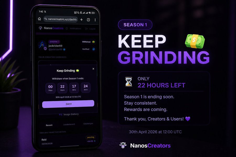 thestrongace's tweet photo. 22 hours to season you can still hop in @NanosWallet 
https://t.co/ir6FKlZSi0 https://t.co/TzAuZR6drm