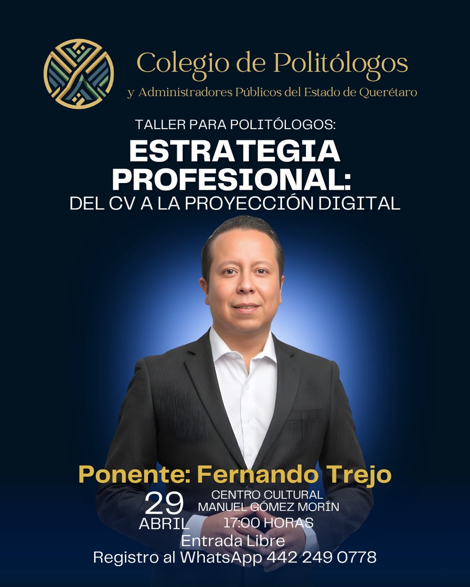 FerchoTrejo's tweet photo. ¡Nos vemos hoy! en este taller del @politologosqro 

Pueden registrarse aquí:  https://t.co/ZktcR166oB https://t.co/NEBR6sV8fU