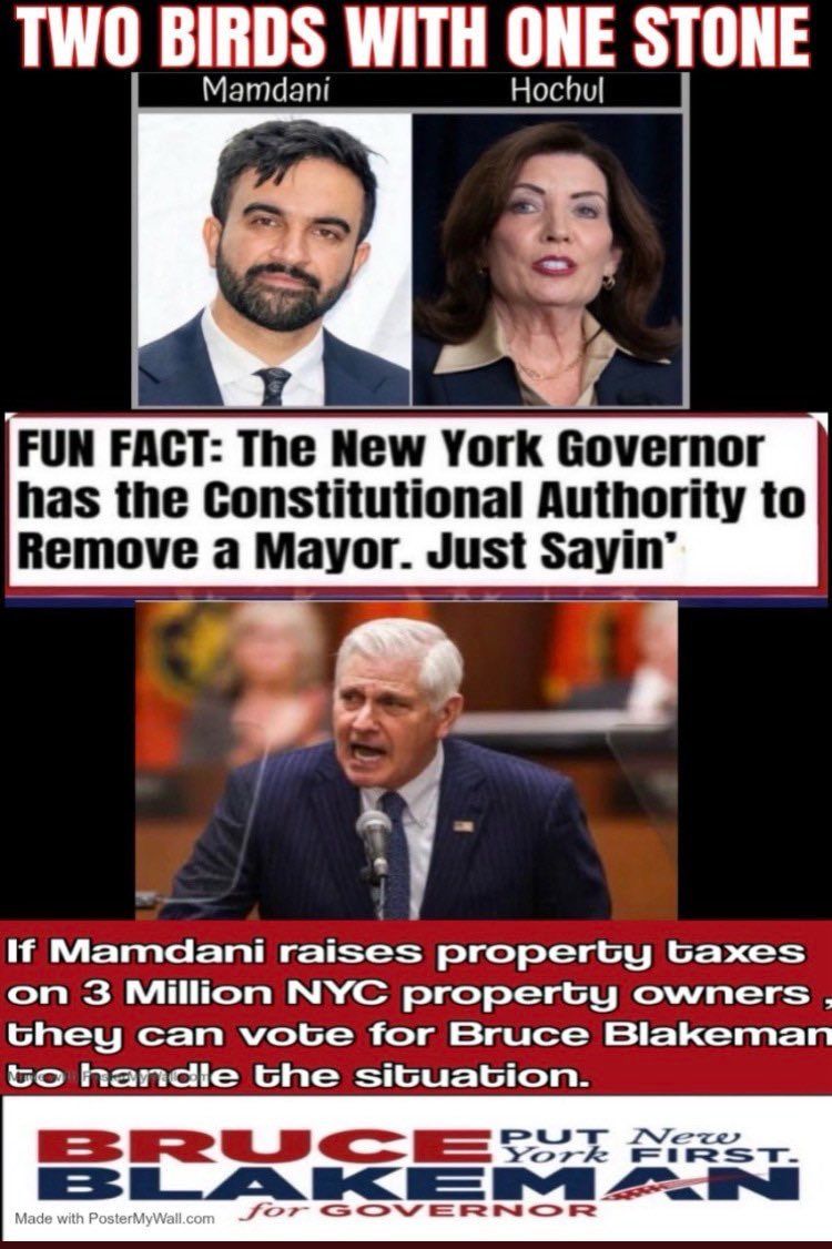 RuthlessNY2000's tweet image. A Governor has the authority to remove a Mayor in office enter Bruce Blakeman #TakeBackNY #FightBack 🇺🇸🗽