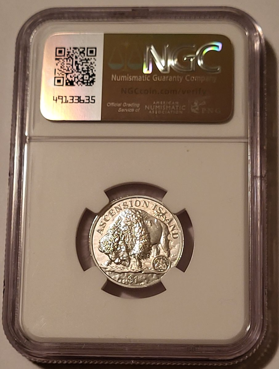 TNumismatics's tweet image. **Coin of the Day**
Ascension Island 2024 Dollar 1/4 oz Silver Damstra Buffalo Reverse Proof PF70 NGC Early Releases

Always FREE Domestic Shipping! talosnumismatics.com 

#coins #coincollecting #buffalo #gradedcoins #certifiedcoins #NGC #ngccoins #ngccoin #silvercoins