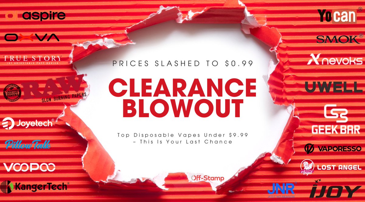 Myvpro_Official's tweet image. 🚨 CLEARANCE SALE
💥 From $0.99
Big brands. Crazy prices.

⏳ Limited stock
👉 Don’t miss out
【myvpro.com/collections/cl…】
#VapeDeals #FlashSale #DealAlert #VapeUSA #LimitedStock