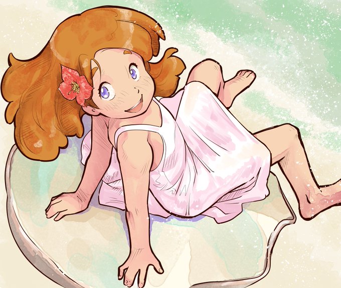 #懐かしアニメ 南の島のフローネです。不細工呼ばわりされがちですが違うんです。当時の美少女テンプレから外れてますが描くのが難しいだけで彼女は可愛くて魅力的なんです。動くとホント可愛かったんだってばー