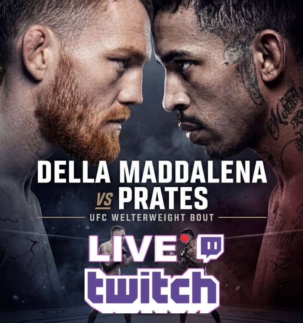 ARRIVA UFC PERTH: CHE SFIDA TRA DELLA MADDALENA E PRATES❗️

Match da cinque stellette in arrivo: i Top 5 dei pesi welter Jack Della Maddalena e Carlos Prates si affrontano nel clou di UFC Perth!

Ne parliamo dalle ore 21:30 sul mio canale Twitch 💪🏼

Nome canale: “jackbrunelli” 🎙️