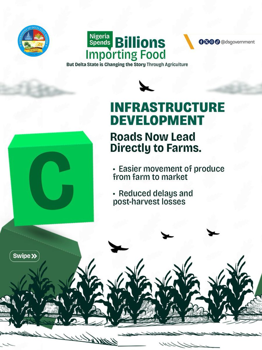 CynthiaOnyi53's tweet photo. Good roads for farmers, support for farming.
When you plan both together, development no go hide.
#WellThoughtOut
#SheriffSays
#Deltastate
#MOREAgenda https://t.co/KvIIB0ghXa