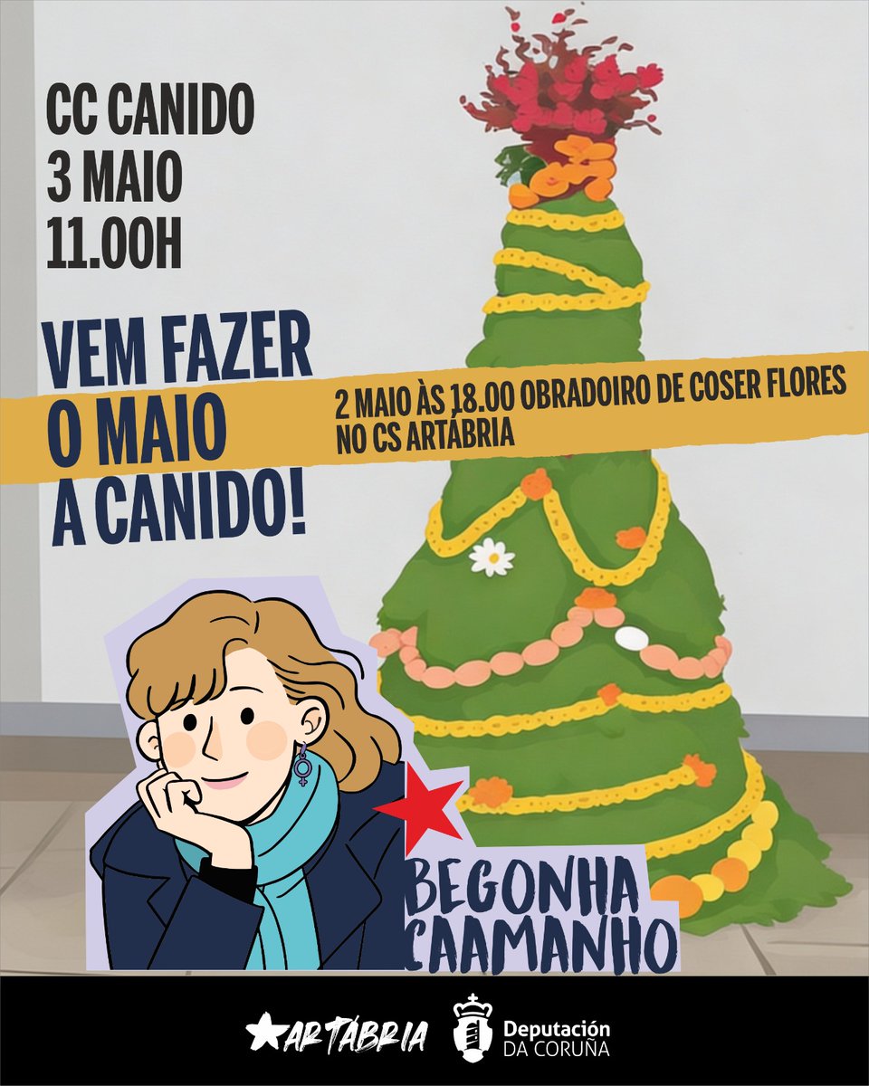 FArtabria's tweet image. 🌸🌸 Vem fazer os Maios a Canido 🌸🌸

🗓️ 3 de maio
🕑 11h
📌 @av_canido

👉🏽 Obradoiro de coser flores 

🗓️ 2 maio
🕑 18h 
📌 CS Artábria

#OsMaios #Ferrol #Canido