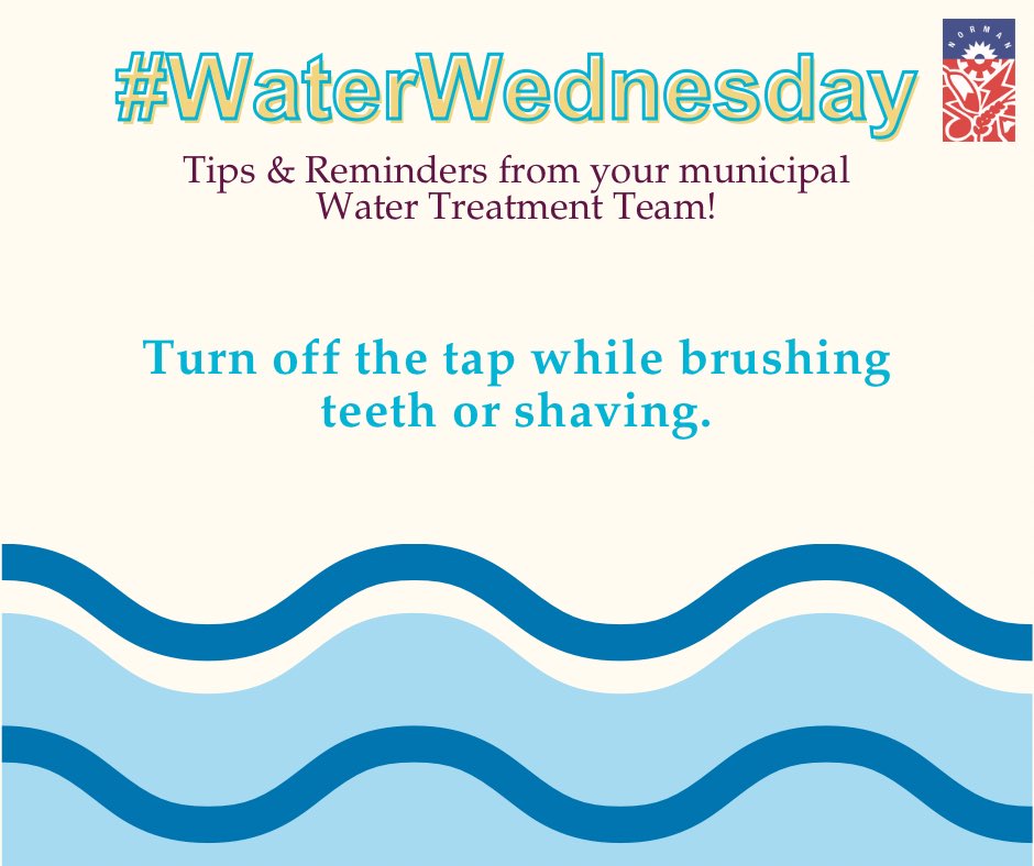 cityofnormanok's tweet image. Turn off the tap while brushing teeth or shaving. 🪥🦷🪒 

Learn more about water conservation and its importance at: epa.gov/watersense/sta…

#WaterWednesday #WaterIsLife #NormanOk #GreenNorman #LocalGov