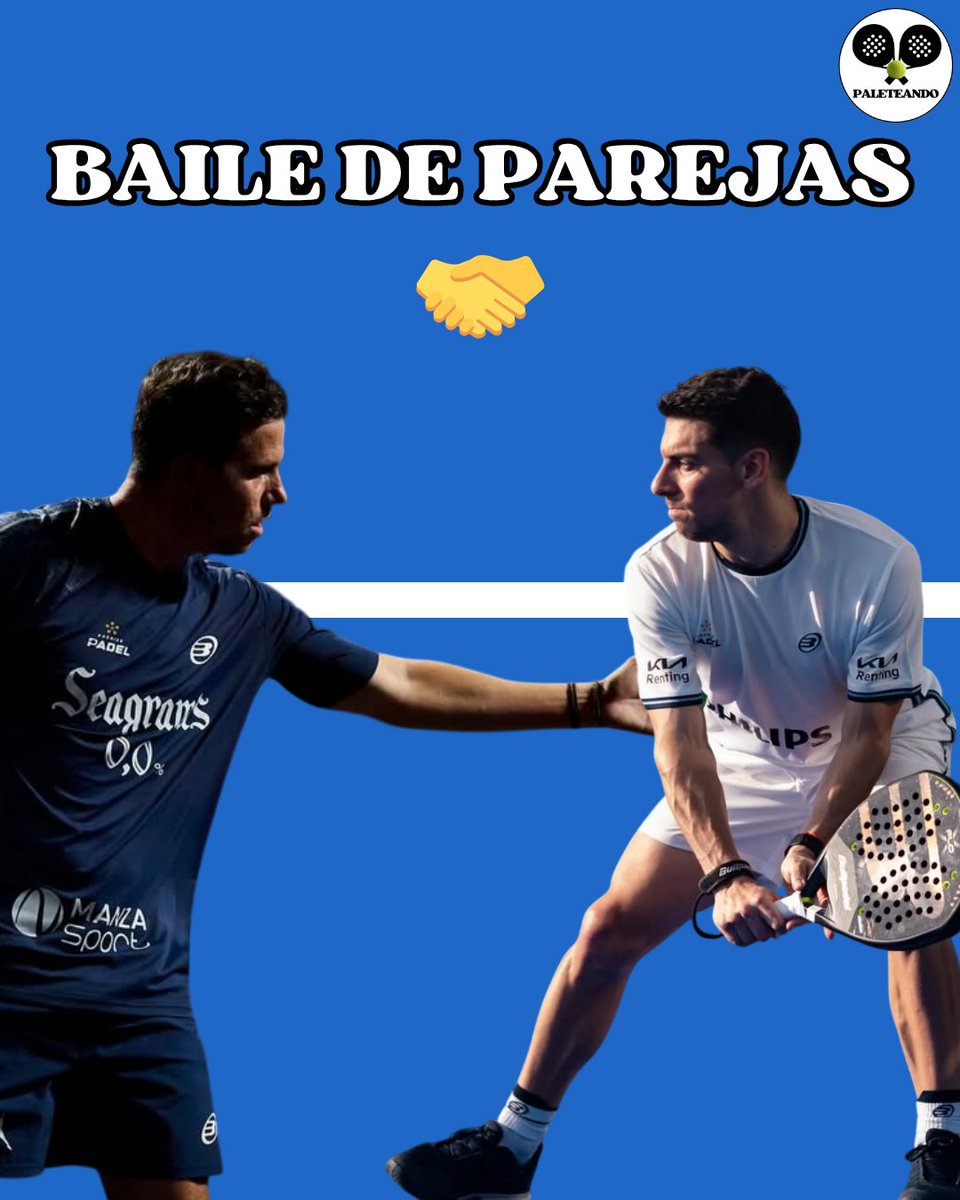_Paleteando's tweet image. 🔄BAILE DE PAREJAS🔄

🔜Se vienen nuevas parejas a partir del MAJOR DE ITALIA 🇮🇹

🆕 NUEVAS PAREJAS:

MARTÍN DI NENNO 🤝 PAQUITO NAVARRO
FRAN GUERRERO 🤝 JAVI LEAL
MOMO GONZÁLEZ 🤝 LUCAS CAMPAGNOLO

#padel #premierpadel #padelargentina #padelargentino