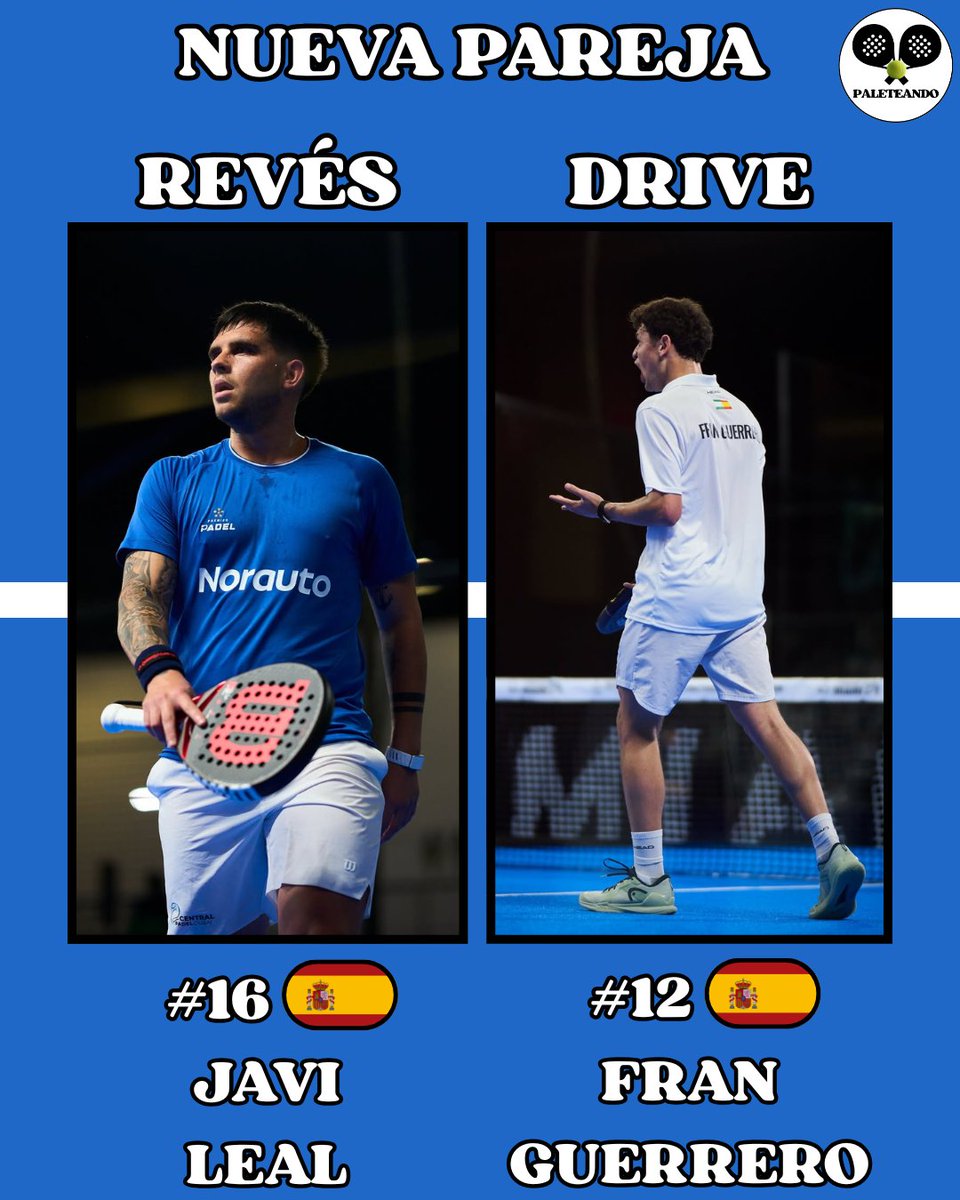 _Paleteando's tweet image. 🔄BAILE DE PAREJAS🔄

🔜Se vienen nuevas parejas a partir del MAJOR DE ITALIA 🇮🇹

🆕 NUEVAS PAREJAS:

MARTÍN DI NENNO 🤝 PAQUITO NAVARRO
FRAN GUERRERO 🤝 JAVI LEAL
MOMO GONZÁLEZ 🤝 LUCAS CAMPAGNOLO

#padel #premierpadel #padelargentina #padelargentino