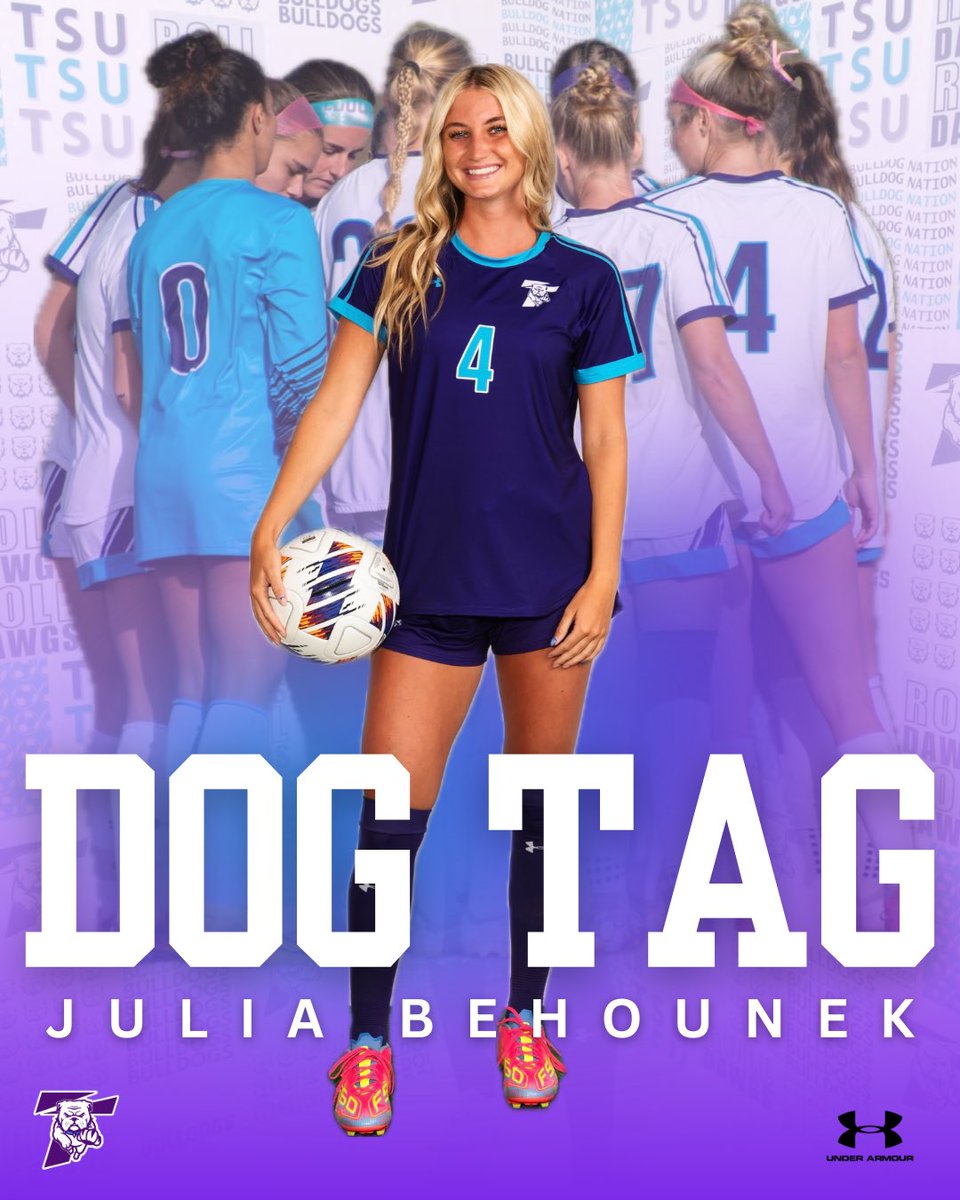 TrumanWS's tweet photo. Our final Dog Tag 🏷️ for the spring season is junior Julia Behounek for her tremendous play and goal in our last home shutout win of the spring!! https://t.co/5RsIHGZtRG