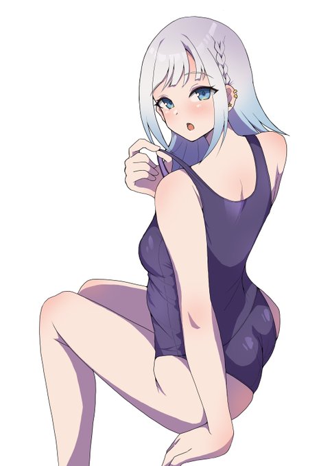 人体パースの練習のために彩澄りりせさんにスク水を着てもらいました