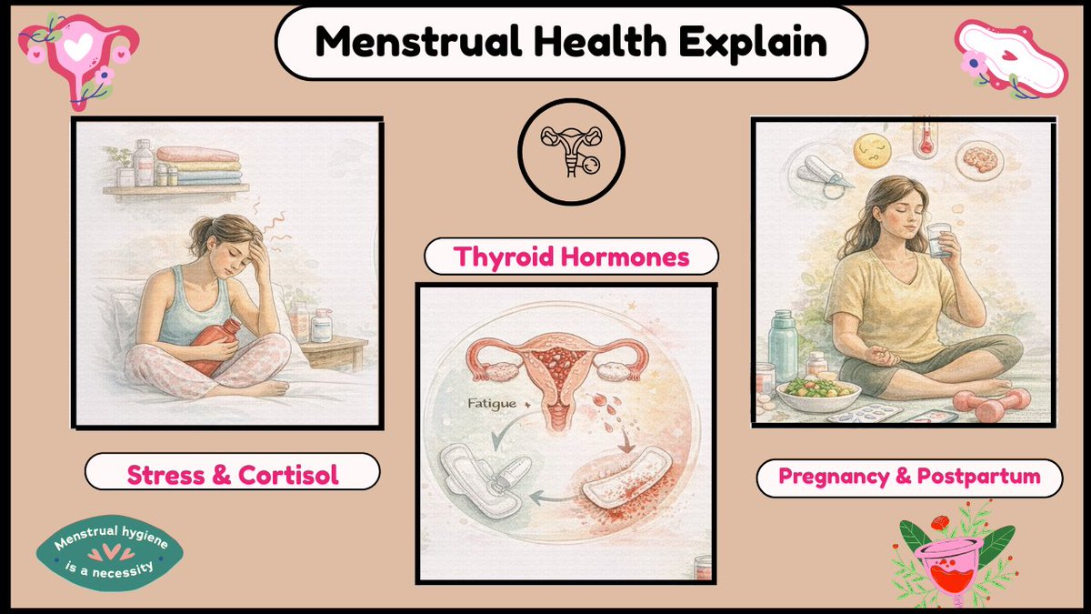 GewoHealth's tweet image. 🌸 Menstrual health is health.

Periods are natural—not shameful.

✔ Track your cycle
✔ Stay hygienic
✔ Eat well
✔ Exercise is safe
✔ Severe pain needs attention
📖 Read more: medium.com/@gewo.health/0…

#MenstrualHealth #Periods #GEWOHealth