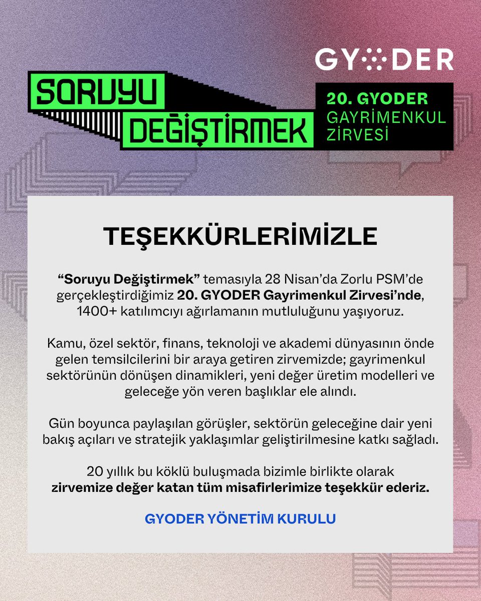 GYODER | Gayrimenkul Yatırımcıları Derneği tweet media