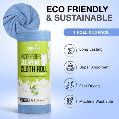 Naseerllc's tweet image. #NewProduct 
PURFEZ. Microfiber Cleaning Cloth Roll 
Tear Away Multi Purpose Cleaning Cloth 

#microfibercloth 
Tear Less clean More
