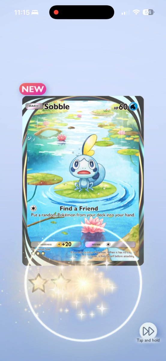 lyon___ofc's tweet photo. @PokemonTCGP No lucario but pulled this little guy. https://t.co/kTniIjM3B8