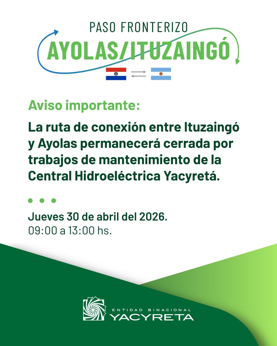 Entidad Binacional Yacyretá tweet media