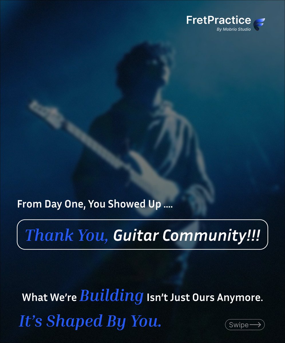 fretpracticenow's tweet image. Building with guitarists. Building for guitarists. 

Thanks to everyone who supported us through feedback, interviews, and honest conversations.

We’re now inviting more guitarists to join our @fretpracticenow user research interviews.

#FretPractice #Guitarists #PlayBetter