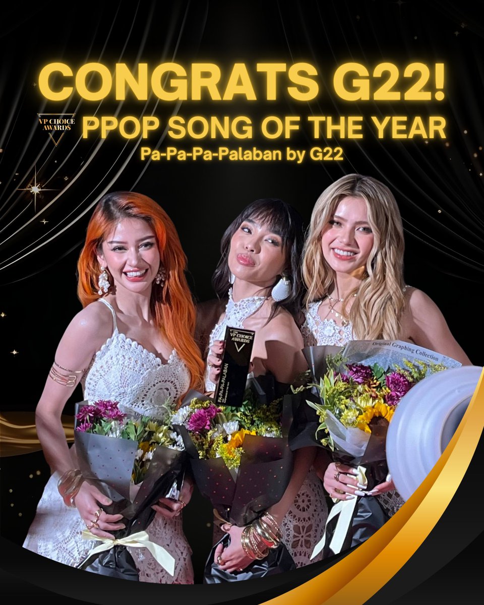 G22 TAKES HOME THE PPOP SONG OF THE YEAR TONIGHT AT THE 7TH VP CHOICE AWARDS! 🏆✨

Congratulations <a href="/G22Official/">G22 Official</a>! 🥳 We'll continue to be by your side as you achieve more milestones! 🤍

ALPHAS AT THE VPCA  
#G22At7thVPCAGala 
#7thVPChoiceAwards