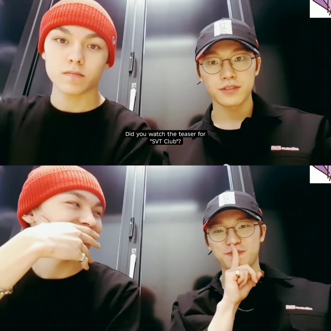 nodiverns's tweet photo. dino leaking the svt club teaser by mistake 🤝 vernon accidentally dropping the v8 debut date https://t.co/2GlED96faX