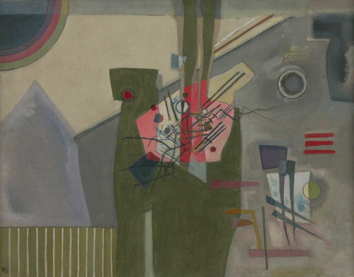 AniSWISSarts's tweet image. Wassily #Kandinsky (1866-1944) - Rose in Gray, c. 1926