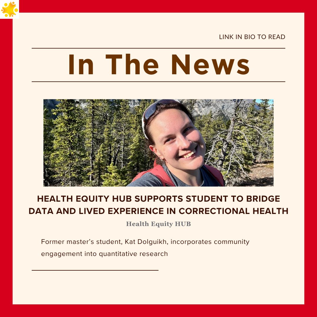OBrien_IPH's tweet photo. #InTheNews: Funding from the O'Brien Institute's Health Equity HUB supports former master's student Kat Dolguikh in incorporating community engagement into quantitative research and driving health equity in correctional health research.

Read more: https://t.co/F2PYg4qzN9 https://t.co/sF53jegRml