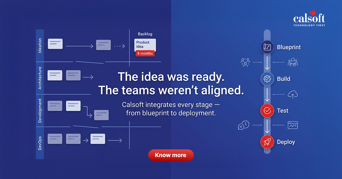 CalsoftInc's tweet image. The idea was ready. The teams weren't aligned.
Fragmented lifecycles slow more products than bad code ever will.

Calsoft integrates every stage — blueprint to deployment. 📎 na2.hubs.ly/H04Z1BW0

#ProductDevelopment #DevOps #Calsoft