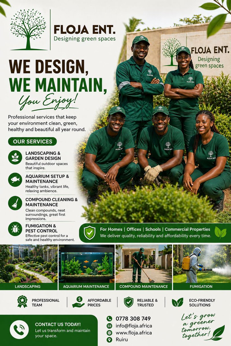 flojaent's tweet image. #FlojaEnt #Landscaping #AquariumMaintenance #Fumigation #CompoundMaintenance #GreenSpaces #Ruiru #FlojaAfrica