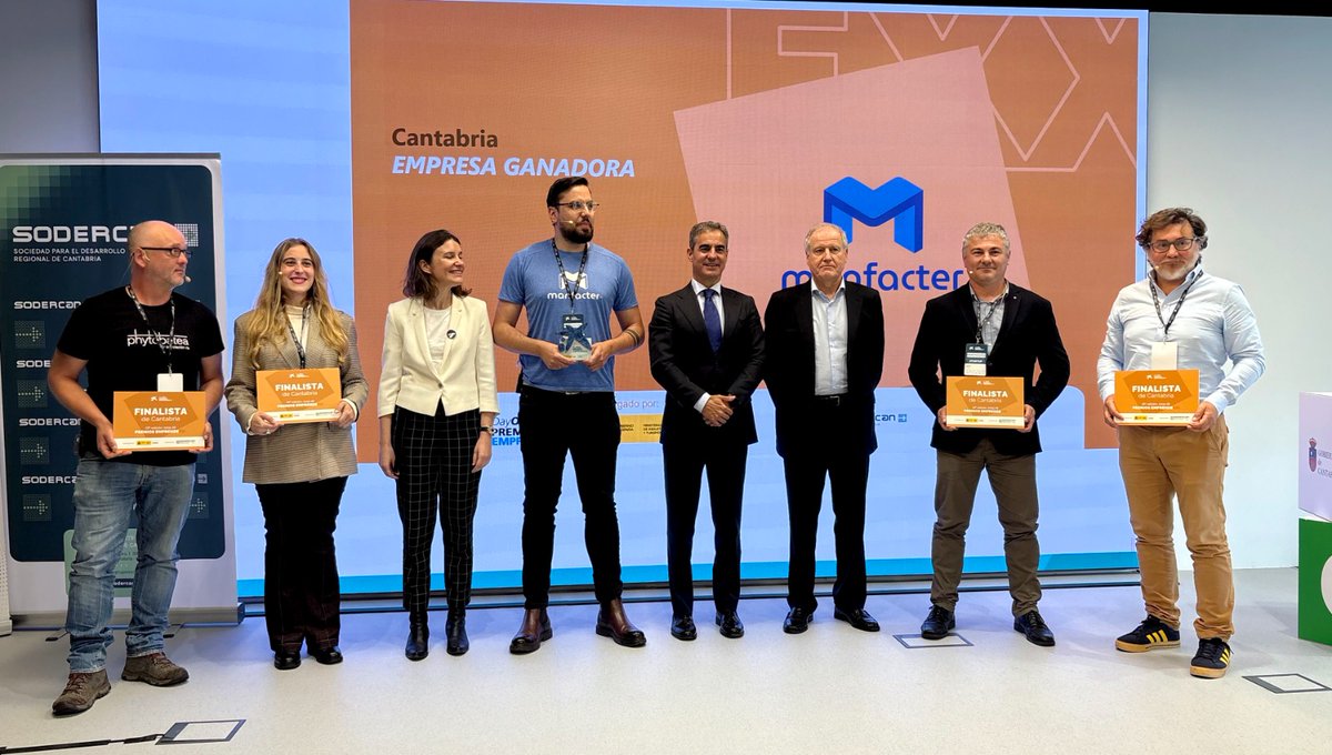 Sodercan's tweet image. 🎉 Enhorabuena a @manfacter_eu, ganadora del Premio @EmprendeXXI_  en #Cantabria como #startup más innovadora.

👏 Felicitamos también a las finalistas @envisad, Laproa, Panssari y Phytobatea, grandes ejemplos del talento emprendedor de nuestra región.

🔗sodercan.es/manfacter-gana…
