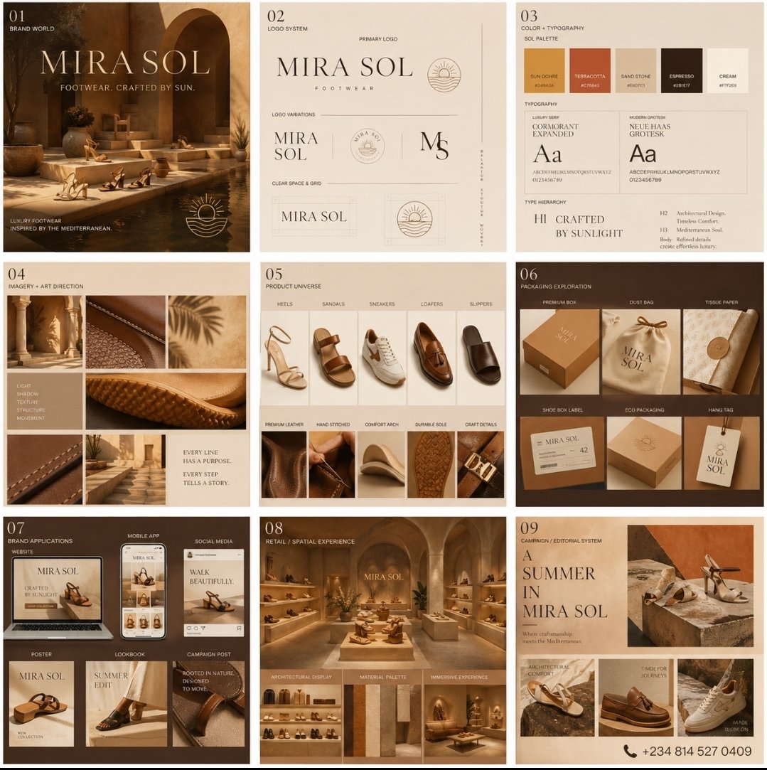 Luxury Footwear Brand Identity Board