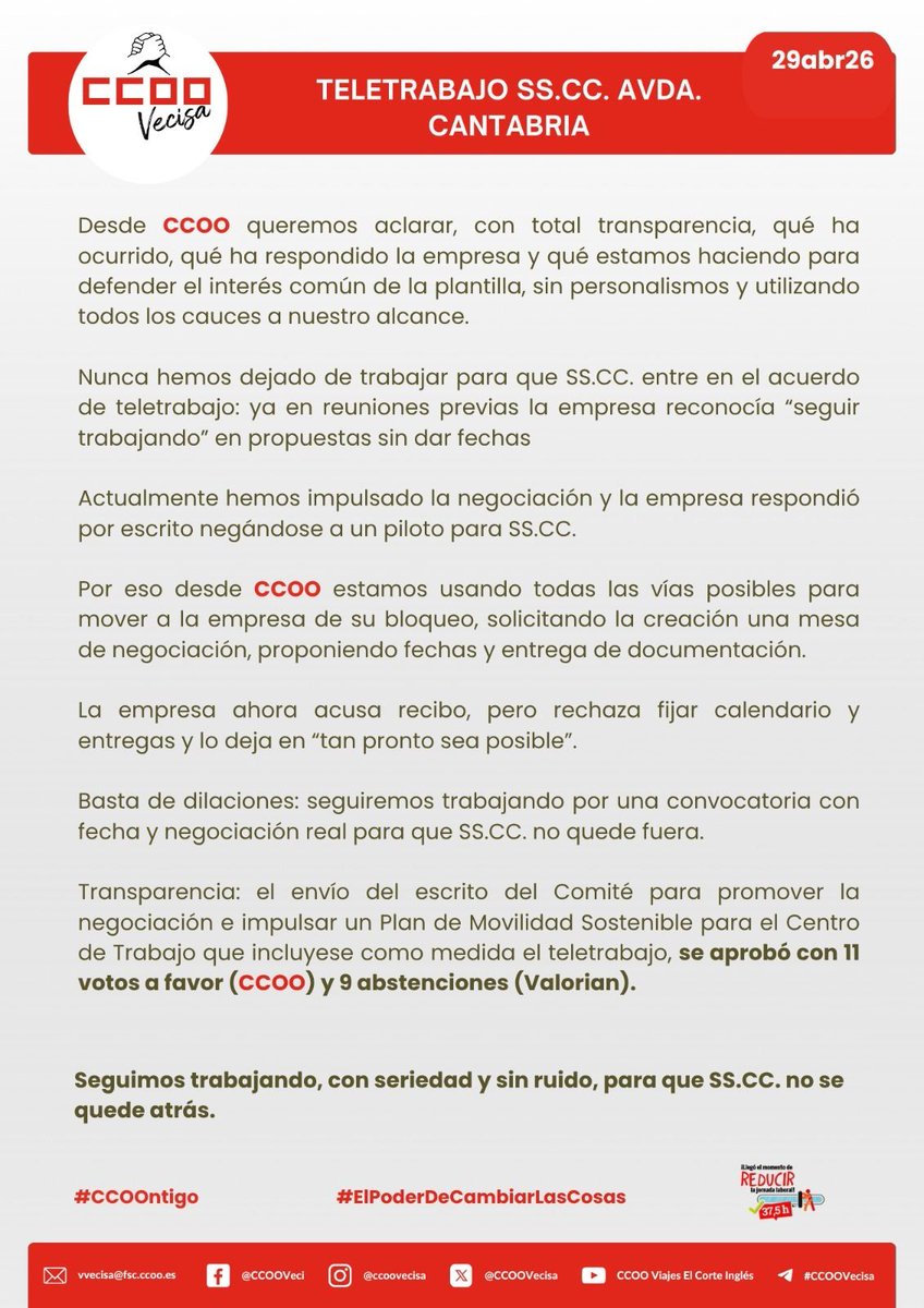 CCOO VECISA tweet media