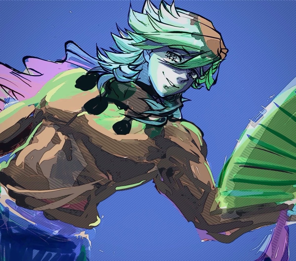 henohito's tweet photo. 描きながら塗ってみたり(wip)。 https://t.co/kXGipbIMg8