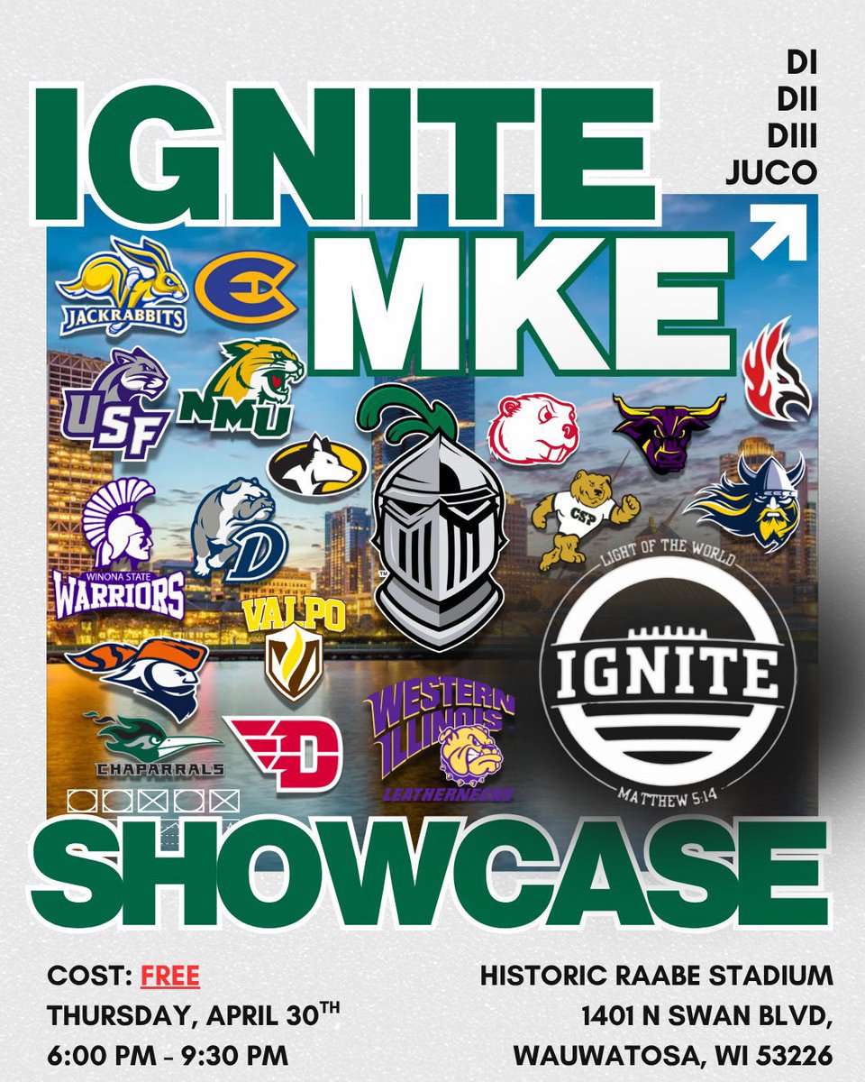 WLC_Football's tweet image. 🚨Class of 27 &amp;amp; 28🚨

IgniteMKE 2026 is TOMORROW! 

‼️ ‼️WE WILL NOT BE ACCEPTING WALK-UPS‼️‼️

📍Historic Raabe Stadium
🗓️Thursday, April 30th
⏰6:00PM - 9:30PM
💵 FREE

This is your last chance to sign up!!
register.ryzer.com/camp.cfm?id=32…

#NoGreaterLove | #ArmorUp