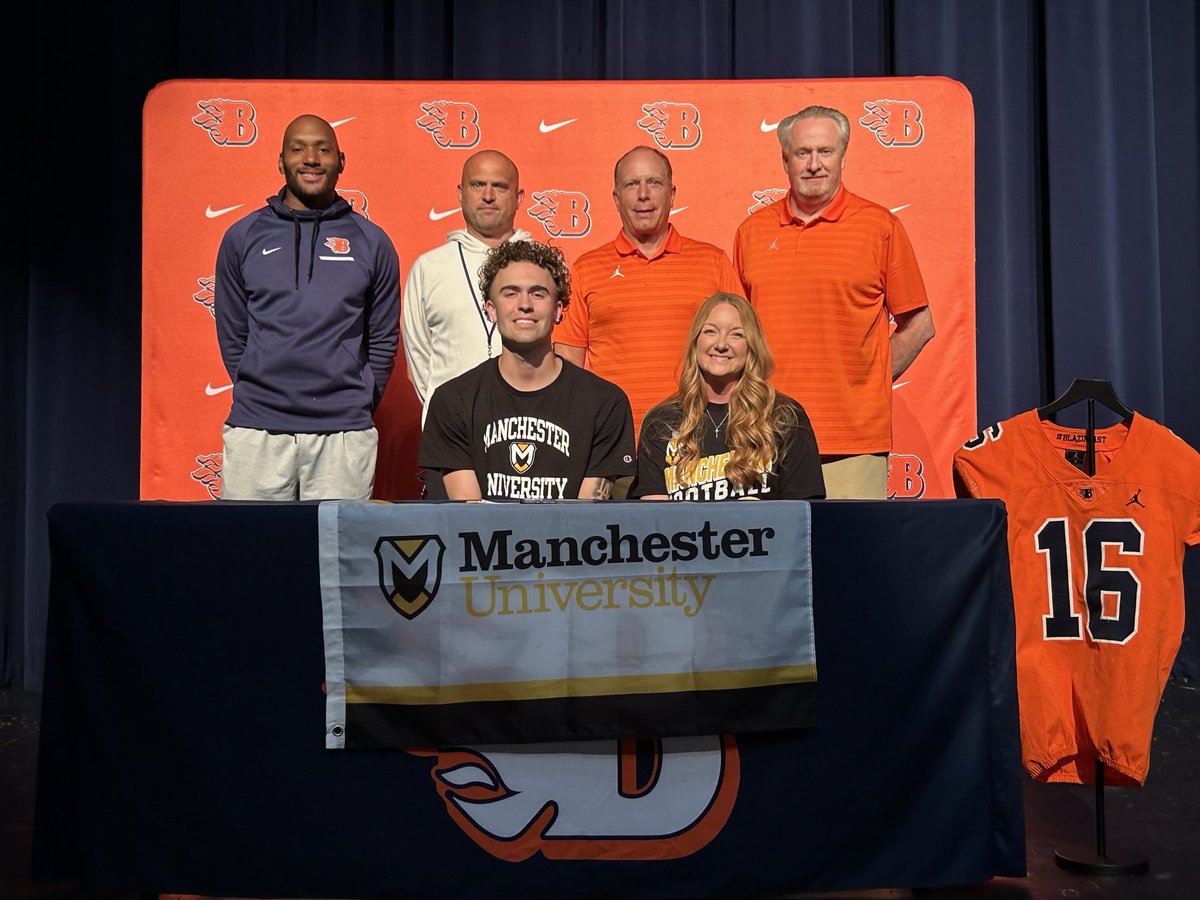BlackmanFtball's tweet photo. Congratulations to our Second round of football signees. Makari Abernathy - Westminster; Ethan Najm - Ohio University; Jabari Kemp - Mount Saint Joseph; and Lathan Alsup - Manchester University https://t.co/0KUww6JdY4