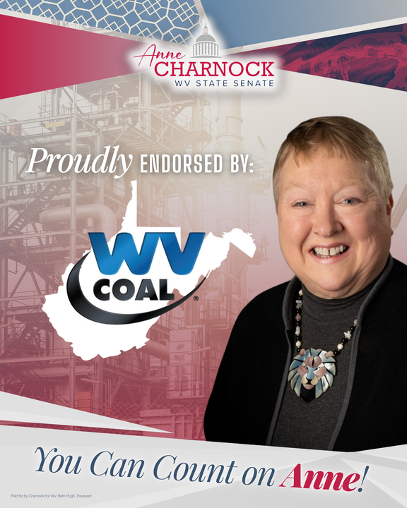 CharnockForWV's tweet photo. I am deeply honored and proud to have earned the endorsement of West Virginia Coal. Together, we will fight to protect our energy industry. I am committed to standing up for our miners, our communities, and the future of our great state. You can count on Anne!

#CharnockForWV https://t.co/e3coEMMYts