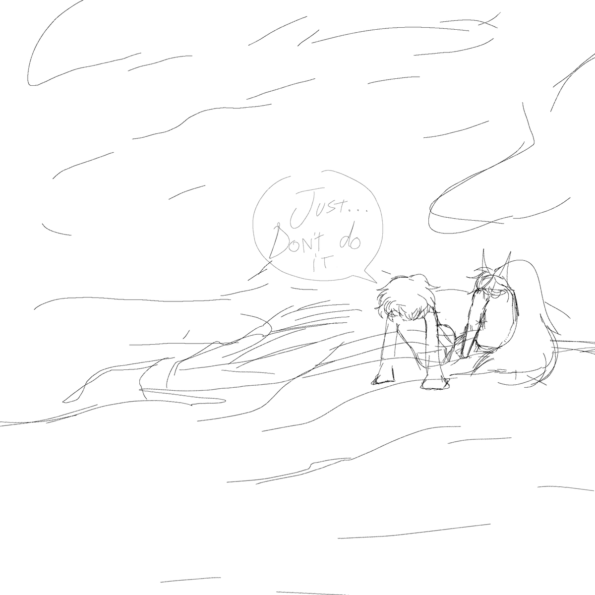 iamskeletonk4tz's tweet image. "Just... don't do it."
Yes, Christopher was about to... end himself. At this point, he can't take this anymore. Any day I will explain this lore.

#skecth #art #artist #drawing #madnesspurgatory