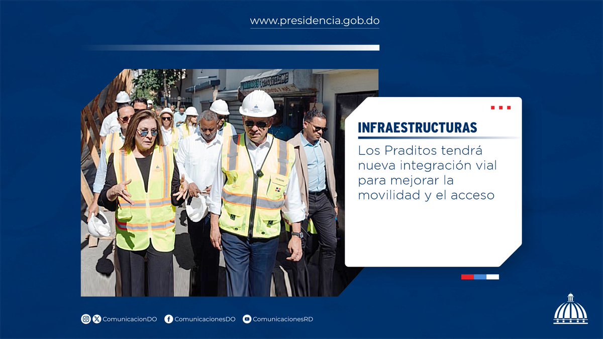 Comunicaciondo's tweet image. El Ministerio de Vivienda, Hábitat y Edificaciones (@Mivhed_RD) presentó proyecto vial en Los Praditos para mejorar la movilidad y el acceso en el sector.

Más información 👉🏼 presidencia.gob.do/noticias/mivhe…

#Infraestructura #ComunicacionesDO