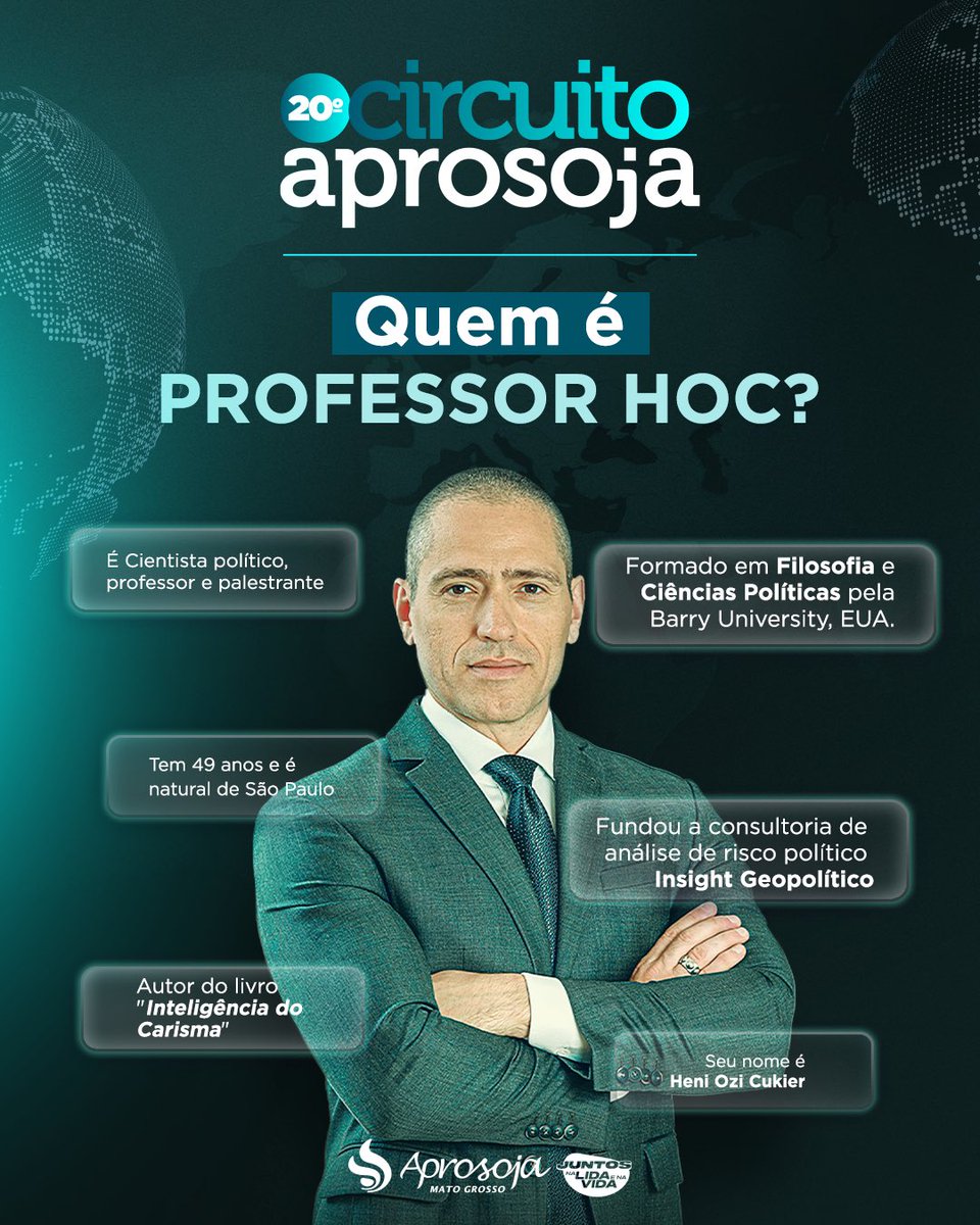 🌍🎤 Você sabe quem é o Professor HOC?

Por trás desse nome está Heni Ozi Cukier, cientista político, professor e palestrante que conecta geopolítica, economia e atualidades de um jeito direto e sem complicação.

📚 Autor de “Inteligência do Carisma”
🎓 Formado em Filosofia e