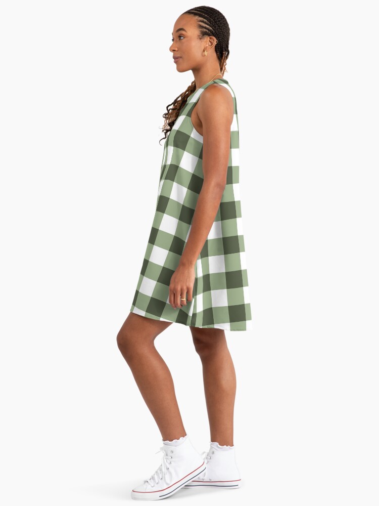 Try the loose swing shape of a @redbubble A-Line dress with a cute sage  green check gingham pattern by ARTbyJWP for an easy, flowy fit  https://t.co/Bp6CeAZZz4 #dresses #SundressSeason #shopnow #redbubble #sales