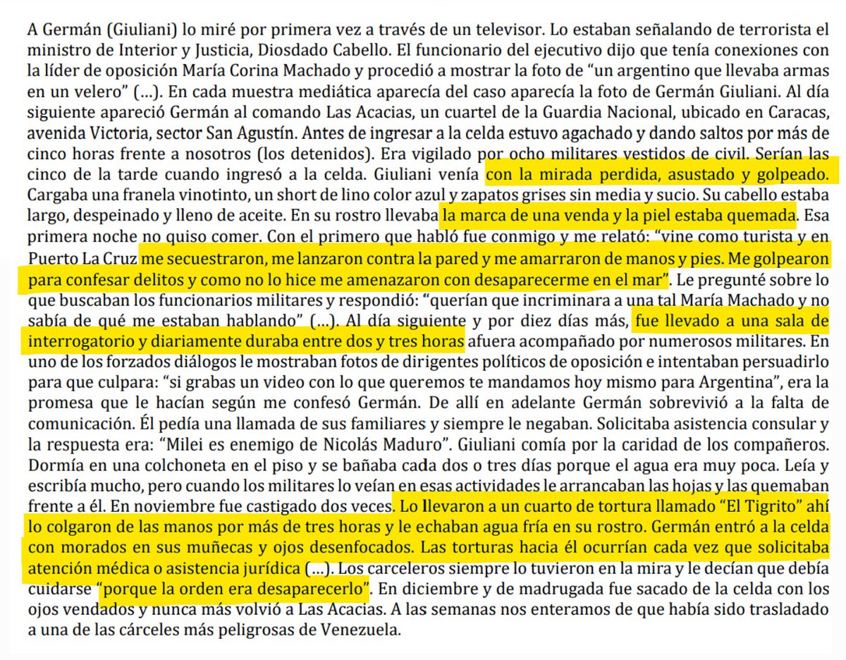 La <a href="/CIDH/">CIDH - IACHR</a> otorgó medidas cautelares de protección para el abogado argentino Germán Giuliani, secuestrado por la tiranía de Nicolás Maduro y Delcy Rodríguez desde mayo de 2025.

La Comisión Interamericana consideró que Giuliani "se encuentran en una situación de gravedad y