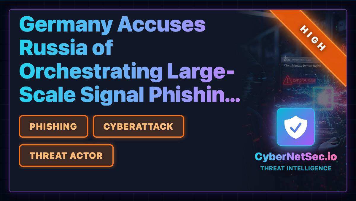NetSecIO's tweet image. 🚨 Germany accuses Russia of a major phishing attack on politicians via Signal! 🇩🇪🇷🇺 The campaign targeted hundreds of officials to hijack accounts and spy on communications. Prosecutors have opened an espionage investigation. #Phishing #CyberWarfare #Signal #Germany