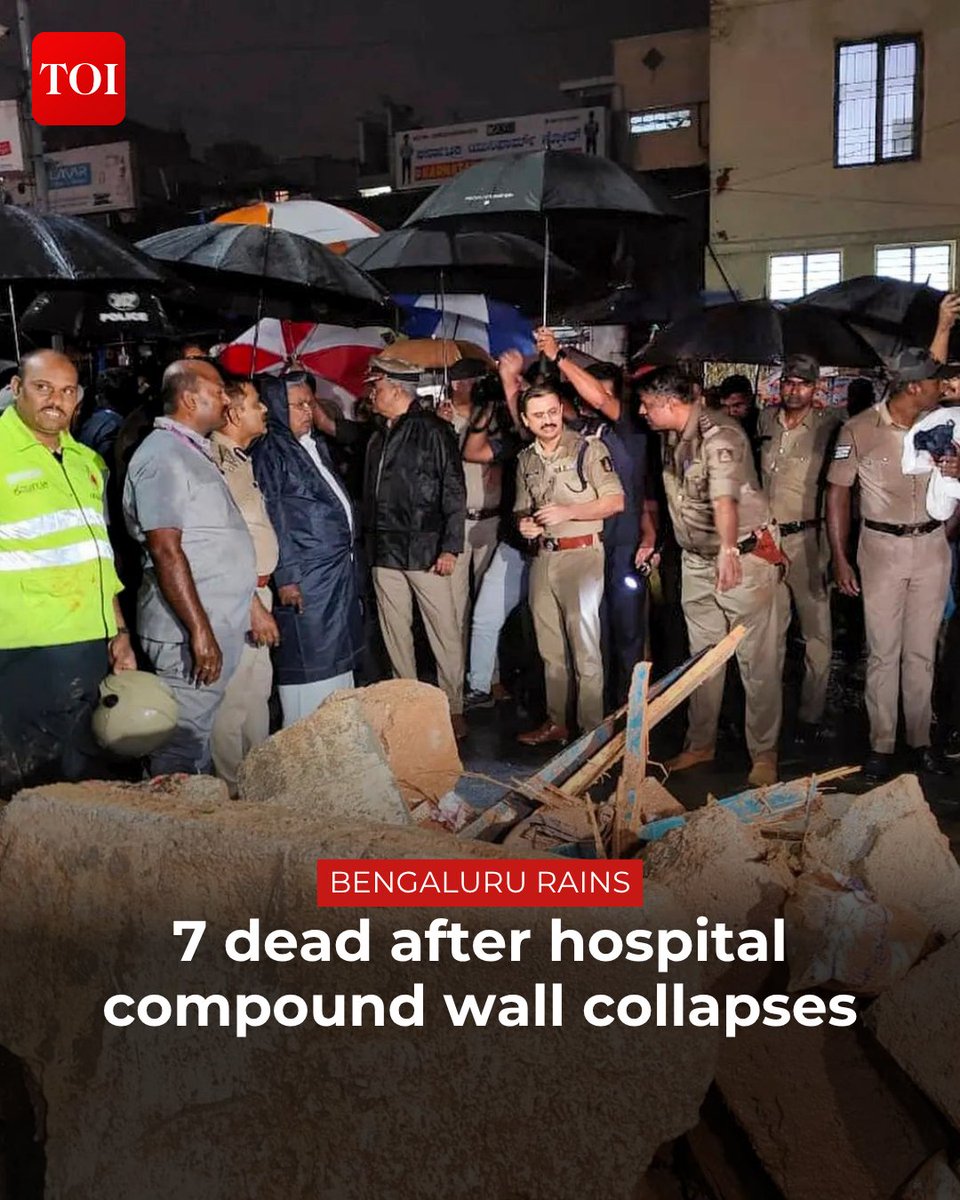 timesofindia's tweet image. At least seven people were killed after a compound wall of the government-run Bowring Hospital collapsed amid heavy rain in #Bengaluru on Wednesday evening.

(This is a developing story)

Details here 🔗toi.in/7Sdrlb86